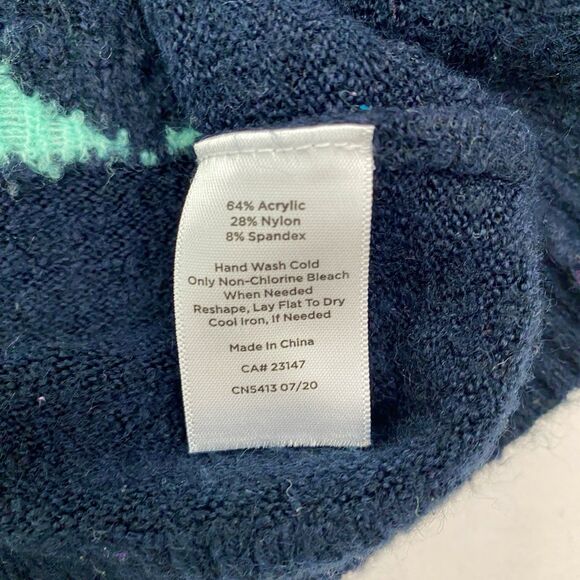 Talbots Sweater Womens Petite 2X Black White Hearts Striped Pullover Love Cute - Picture 4 of 7